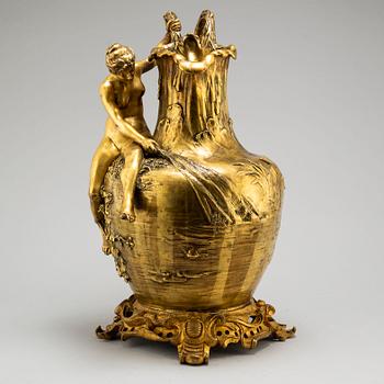 CLAUDE VIBERT, a gilt bronze "Femme pêchant" ever, Siot Decauville, Paris circa 1900.