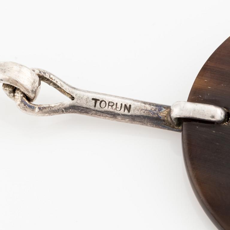 brosch, sterlingsilver med horn.