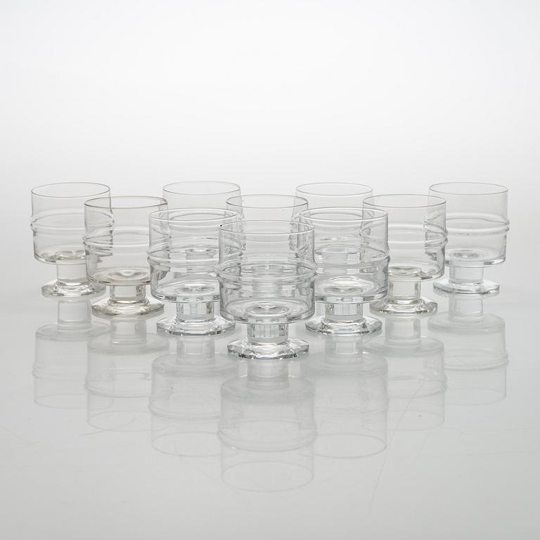 Timo Sarpaneva, set of 54 'Ripple' 2054 glasses for Iittala.
