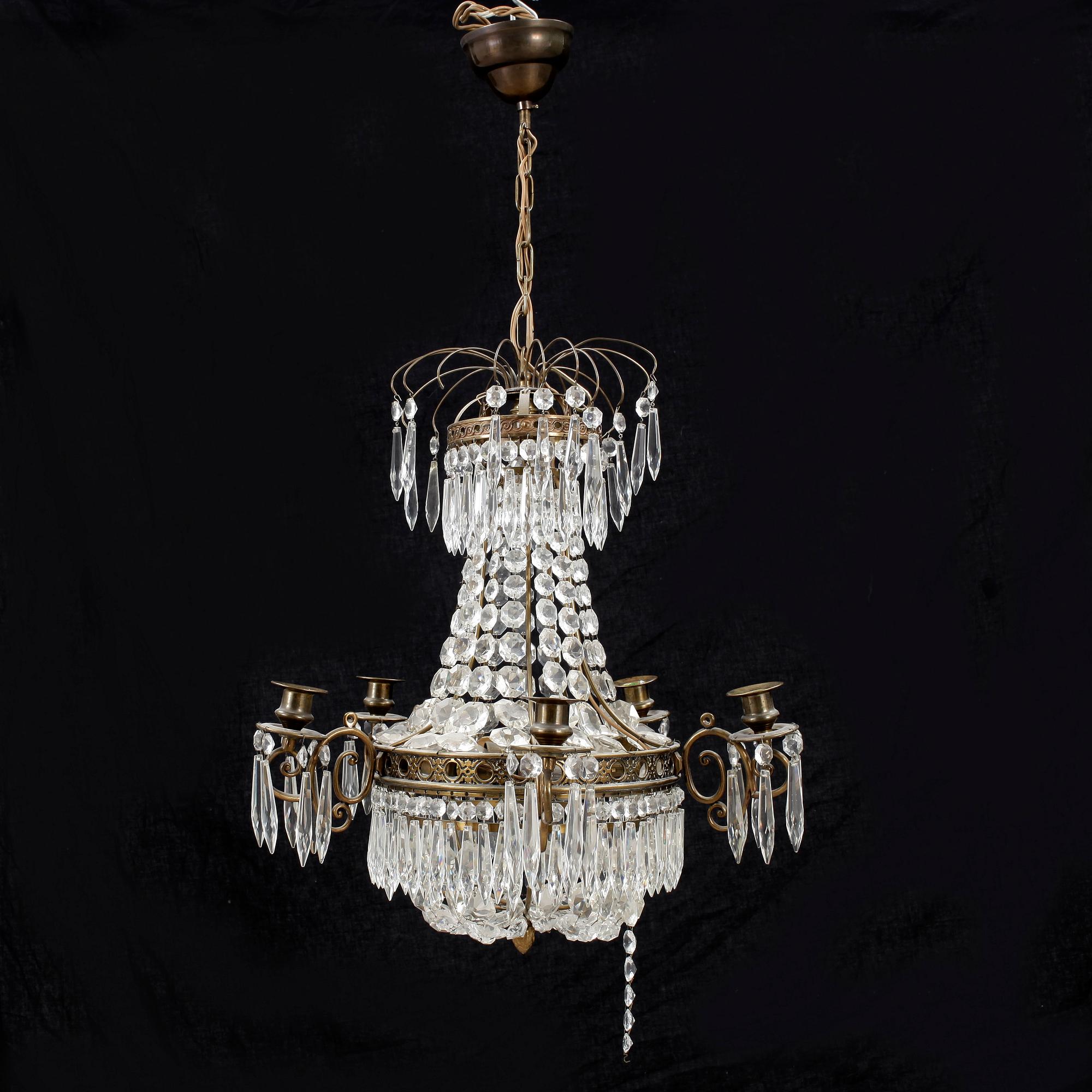 LJUSKRONA, empirestil, 1900-tal. Höjd ca 48 cm.