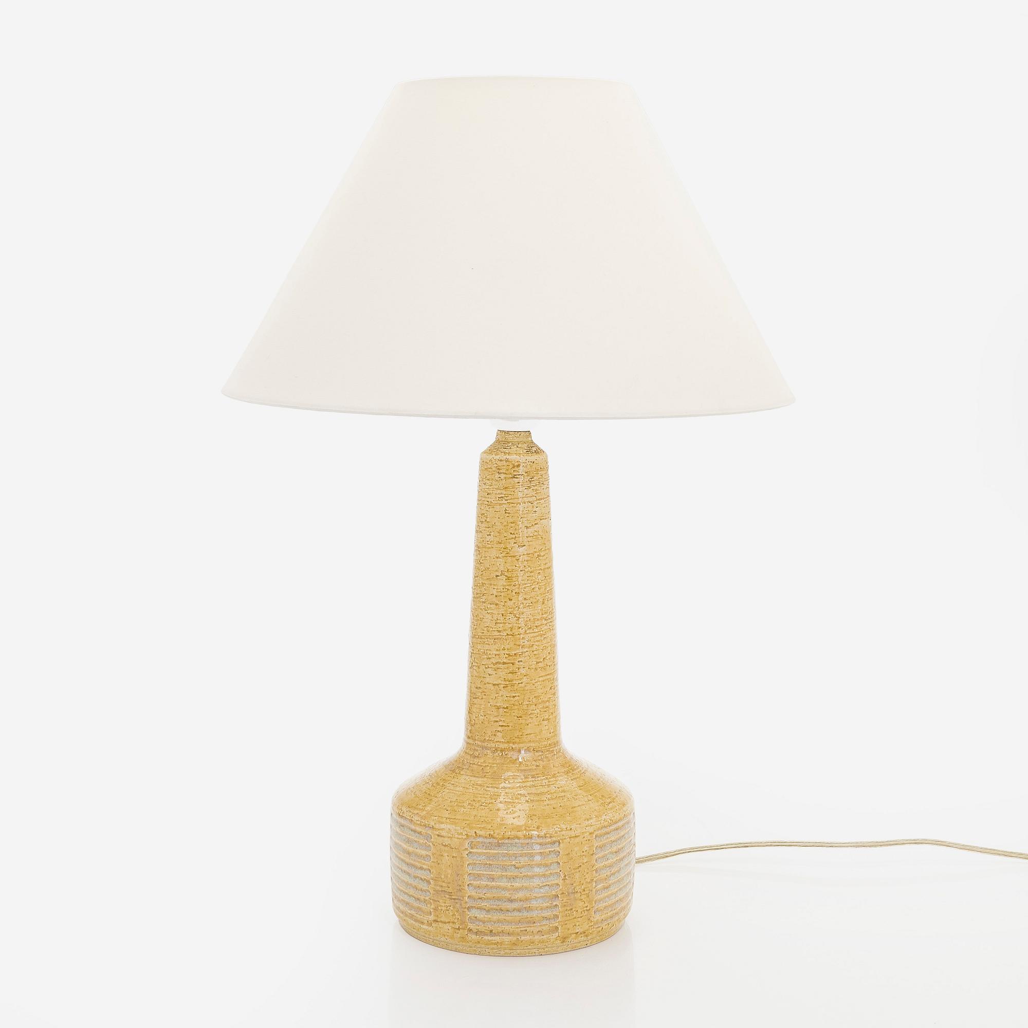 A stoneware table lamp, signed Palshus Danmark.