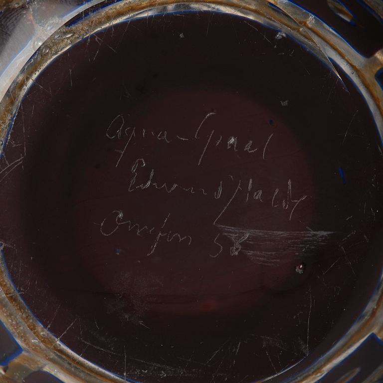 Edward Hald, an aqua-graal glass vase, Orrefors 1958.