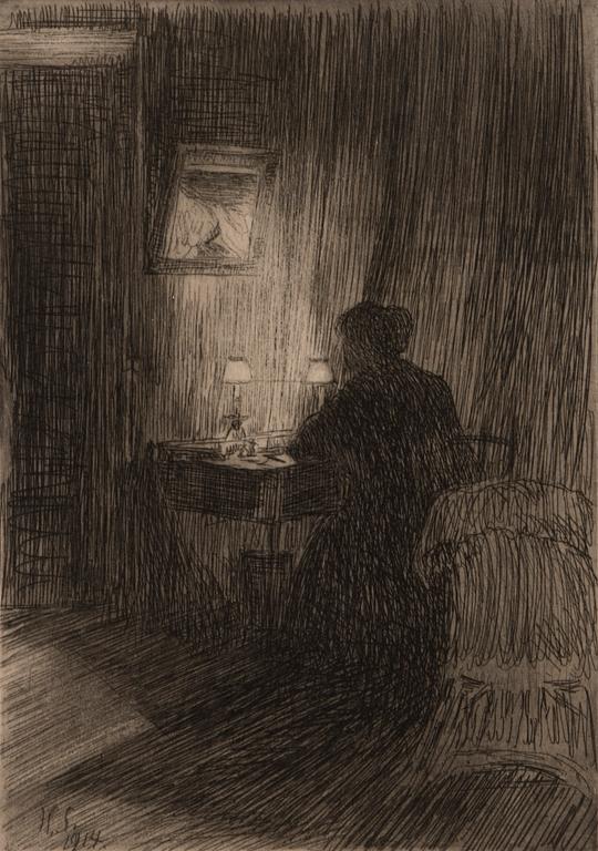 HUGO SIMBERG, etching, signed and dated 1914 in the plate.
