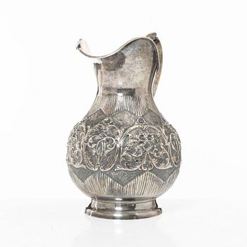 A silver jug, Middle East, mid 20th century.