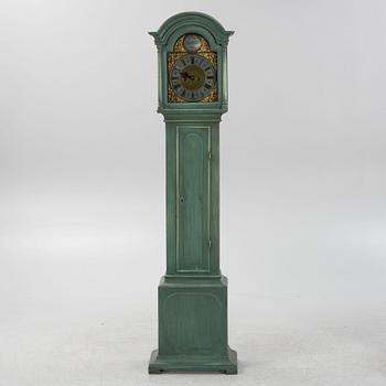 A painted longcase clock. 18th/19th Century.