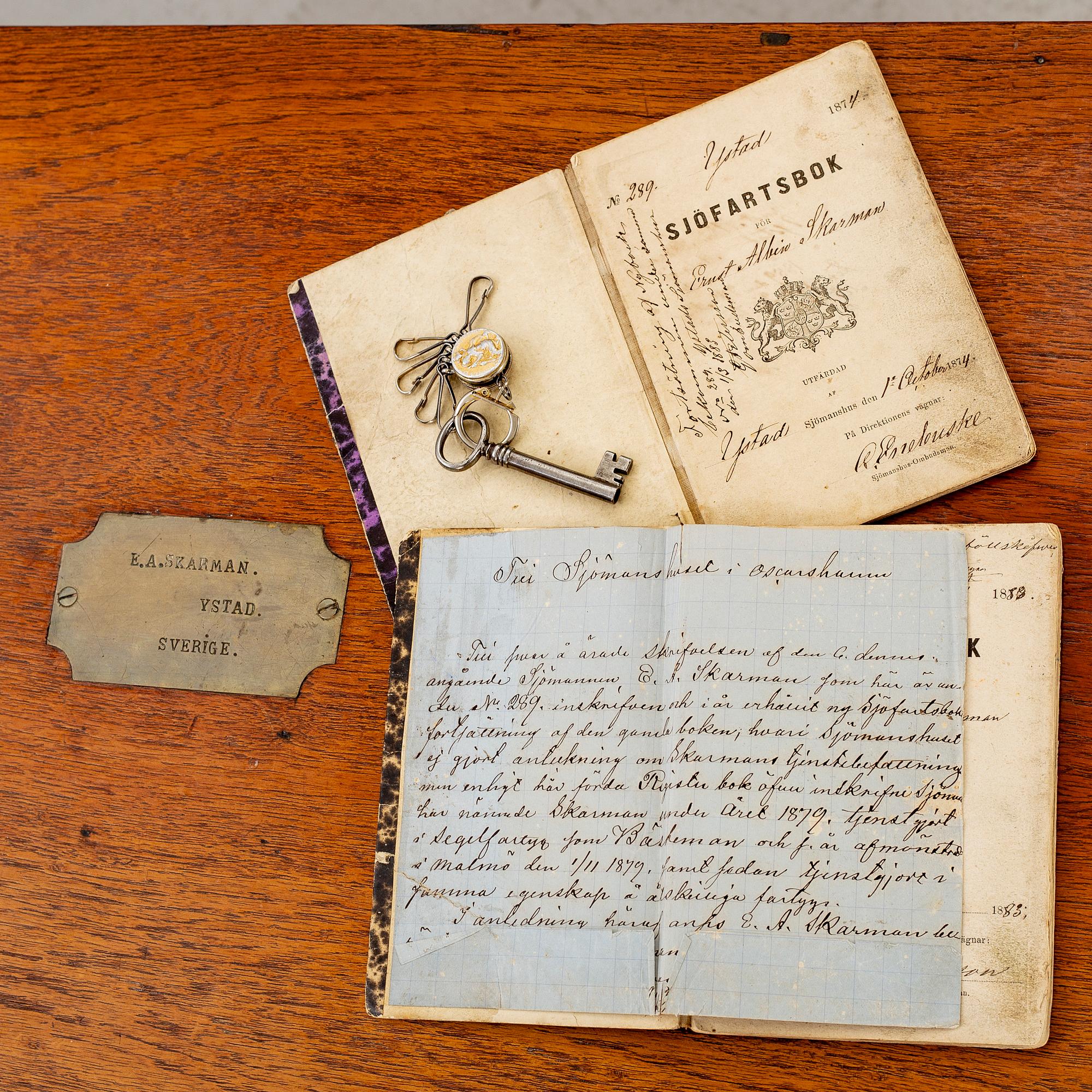 SJÖMANSKISTA, 1800-talets senare del samt två sjöfartsböcker.