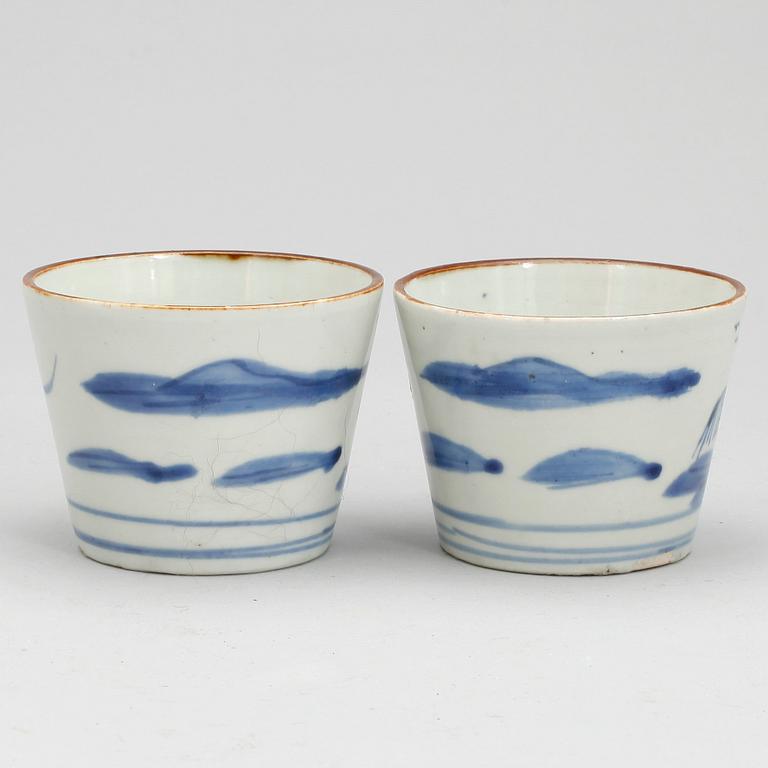 KOPPAR, ett par, porslin, Kina, Qing dynastin, Kangxi (1662-1722).