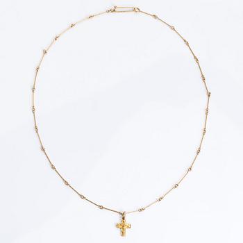 Björn Weckström, a 14K gold 'Small cross' necklace, Lapponia 1982.