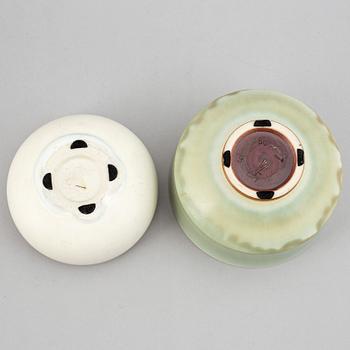 BERNDT FRIBERG, Two stoneware bowls, , Gustavsberg studio, Sweden 1960 and 1965.