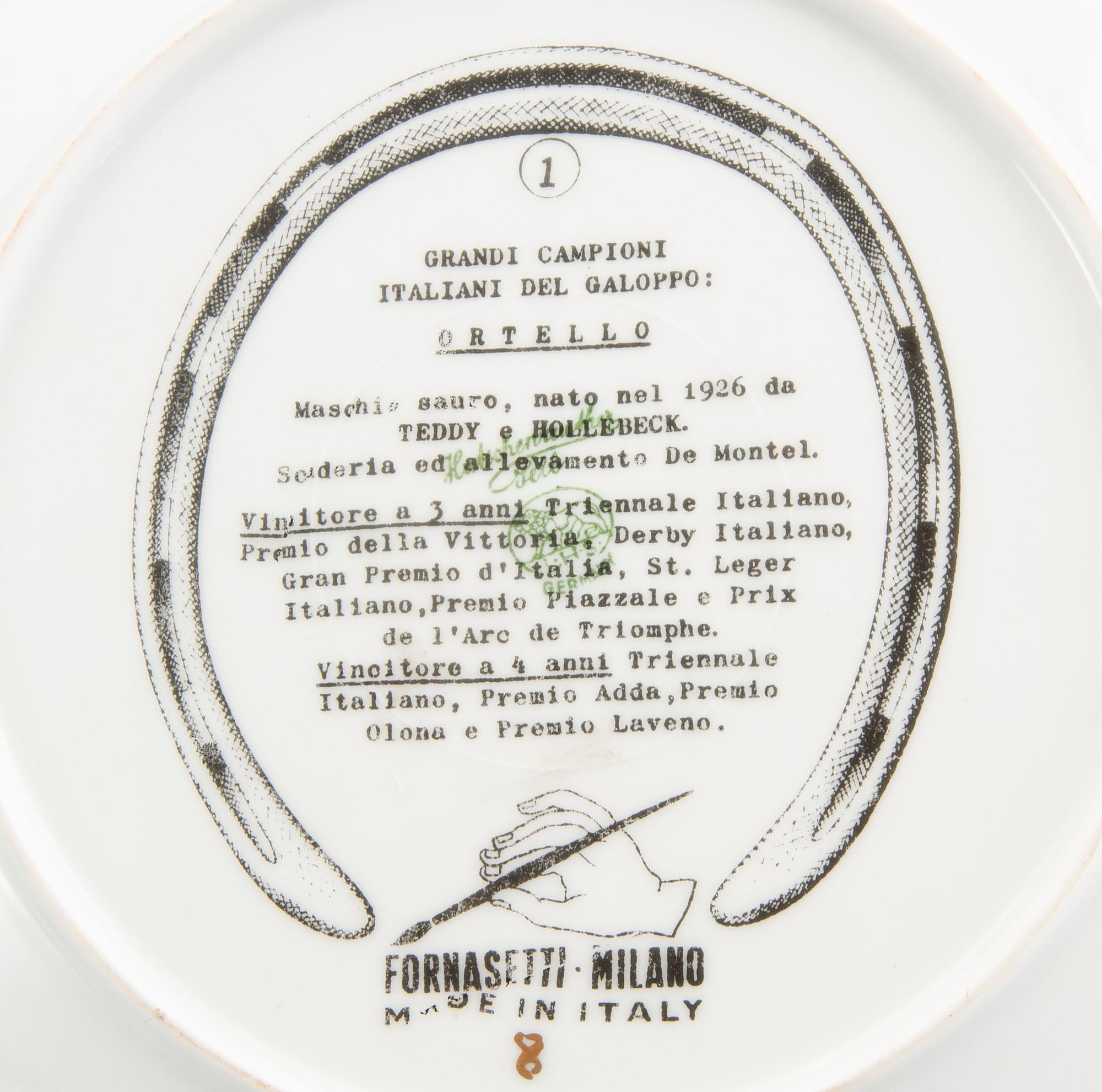 Piero Fornasetti, fat, 2 st, "Grandi Campioni Italiani Galoppo".