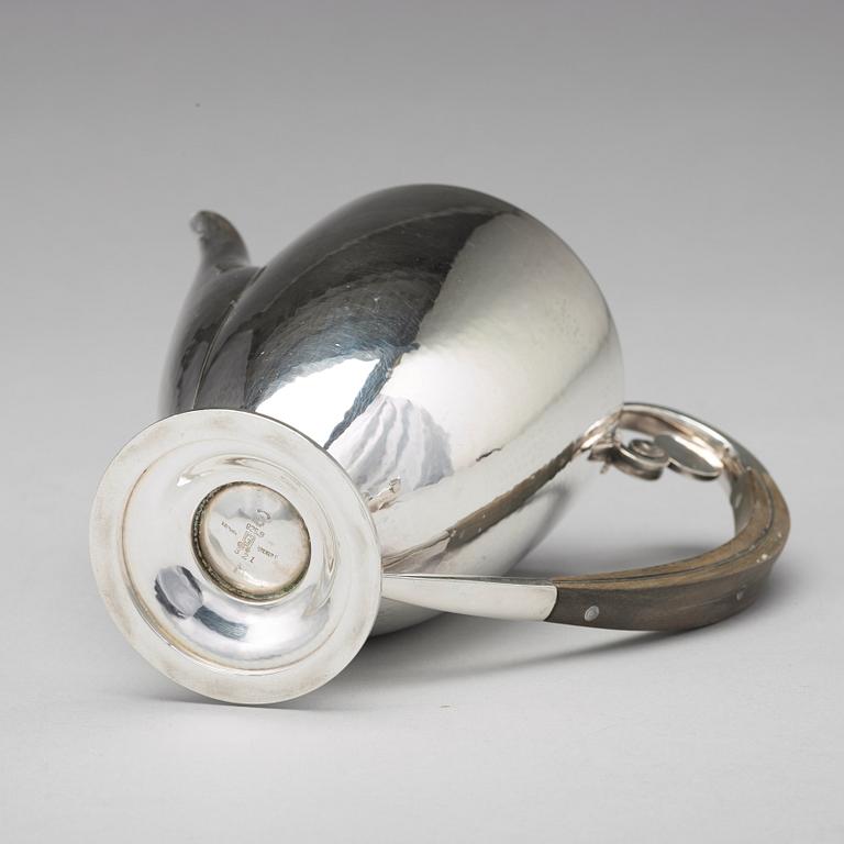 Johan Rohde, kaffeservis, 3 delar, Georg Jensen, Köpenhamn 1933-44, sterling, design nr 321 och 321 A.