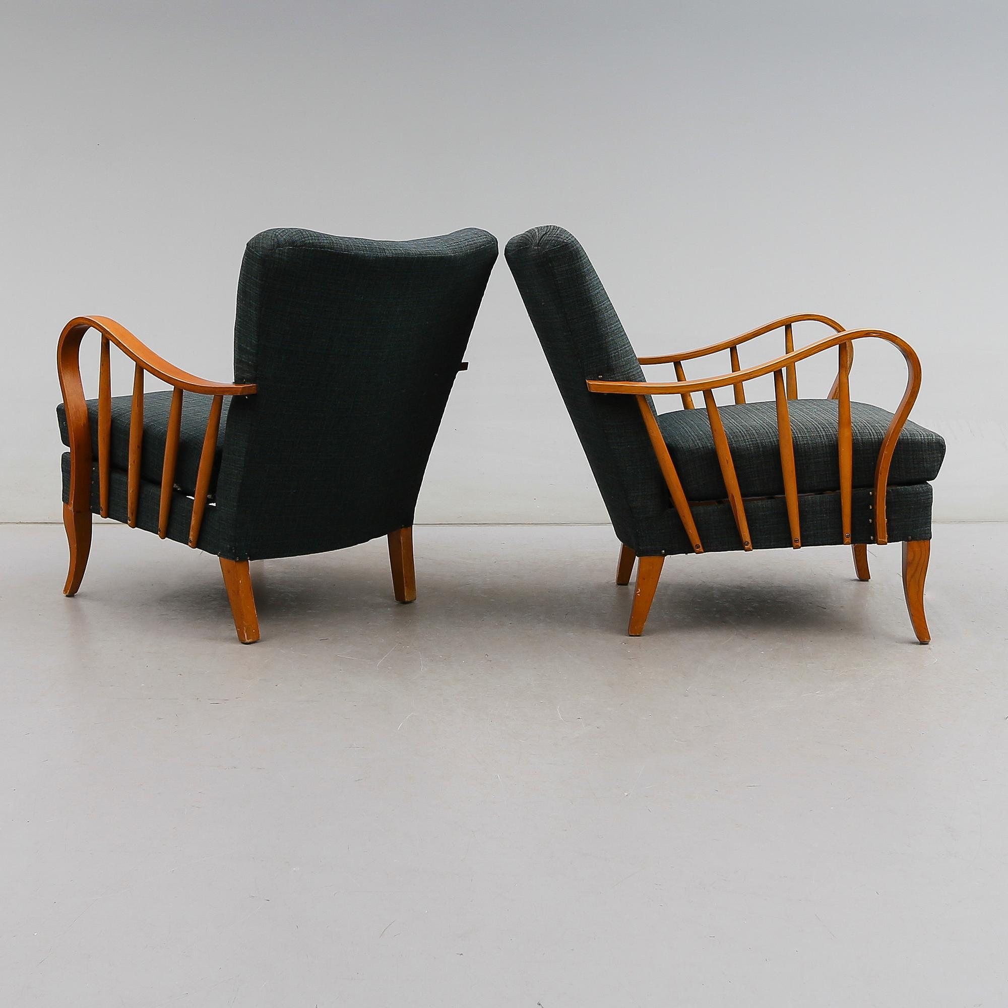 FÅTÖLJER, 1 par, 1900-talets första hälft.