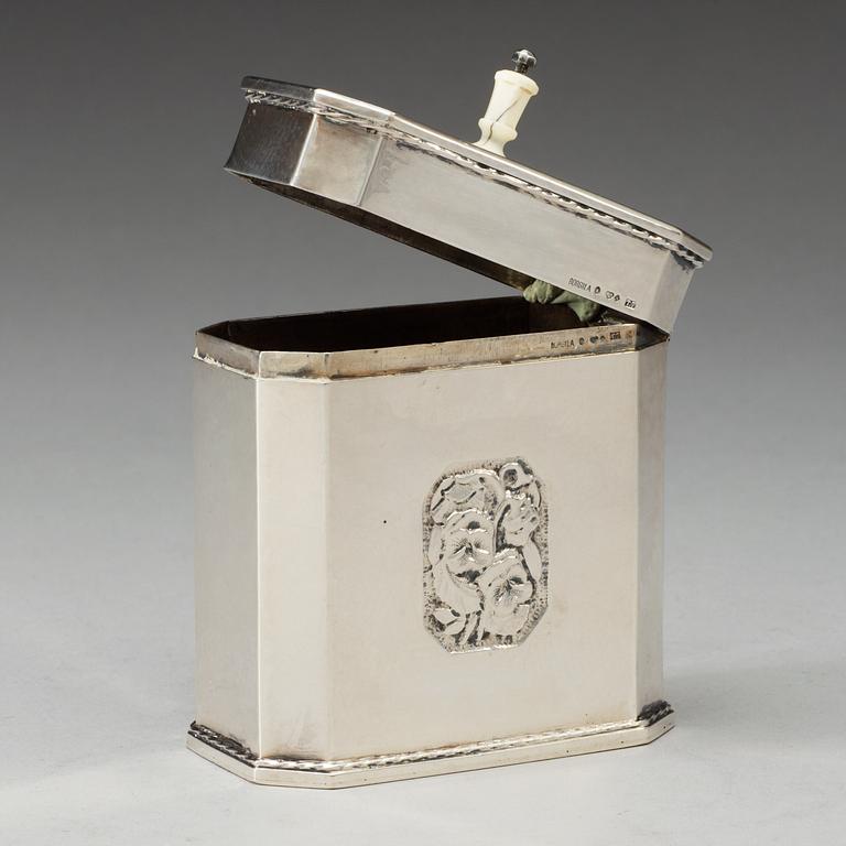 An Atelier Borgila box with a bone finial, Stockholm 1921.