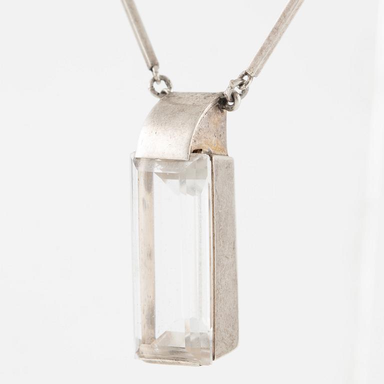 Collier, Stigbert, silver med bergkristall.