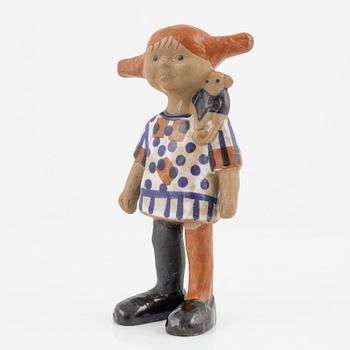 Lisa Larsson, figurin, stengods, "Pippi Långstrump", Gustavsberg.