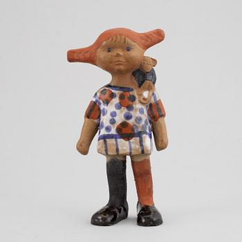 Lisa Larson, figurin, stengods, "Pippi", Gustavsberg.