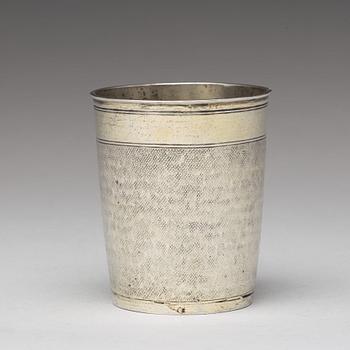 A German 17th century silver-gilt beaker, mark of Johann Höfler, Nürnberg (1655-1704).