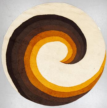 Matta, tuftad "rya", diameter ca 260 cm.