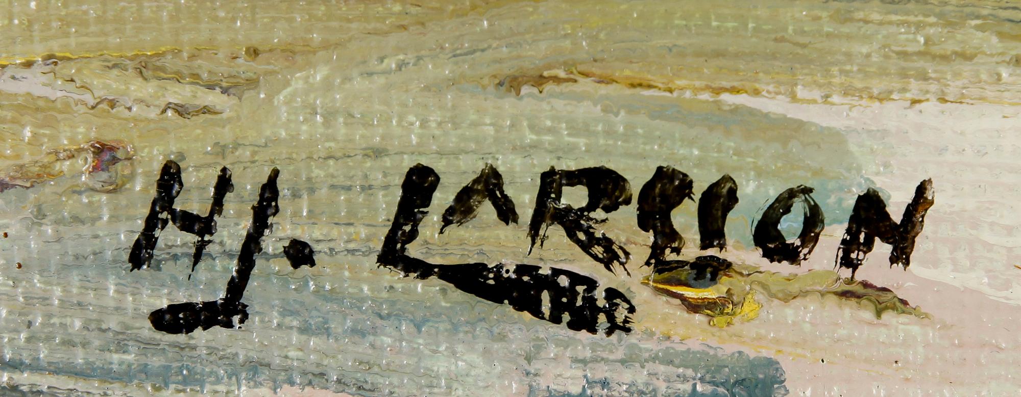 HJALMAR LARSSON, 2 st, olja på pannå, sign och dat 1939.