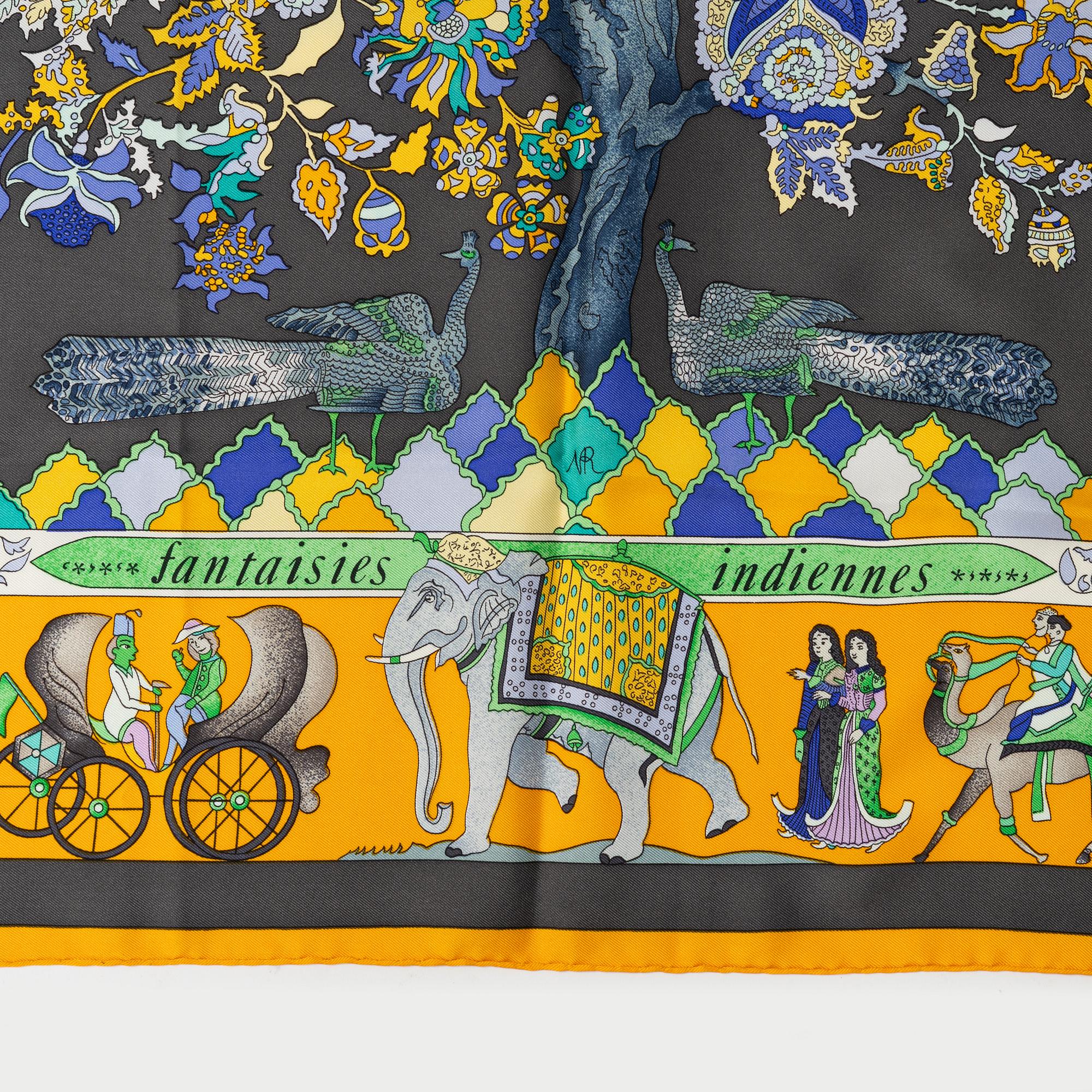 Hermès, a 'Fantasies Indiennes' twill silk scarf.