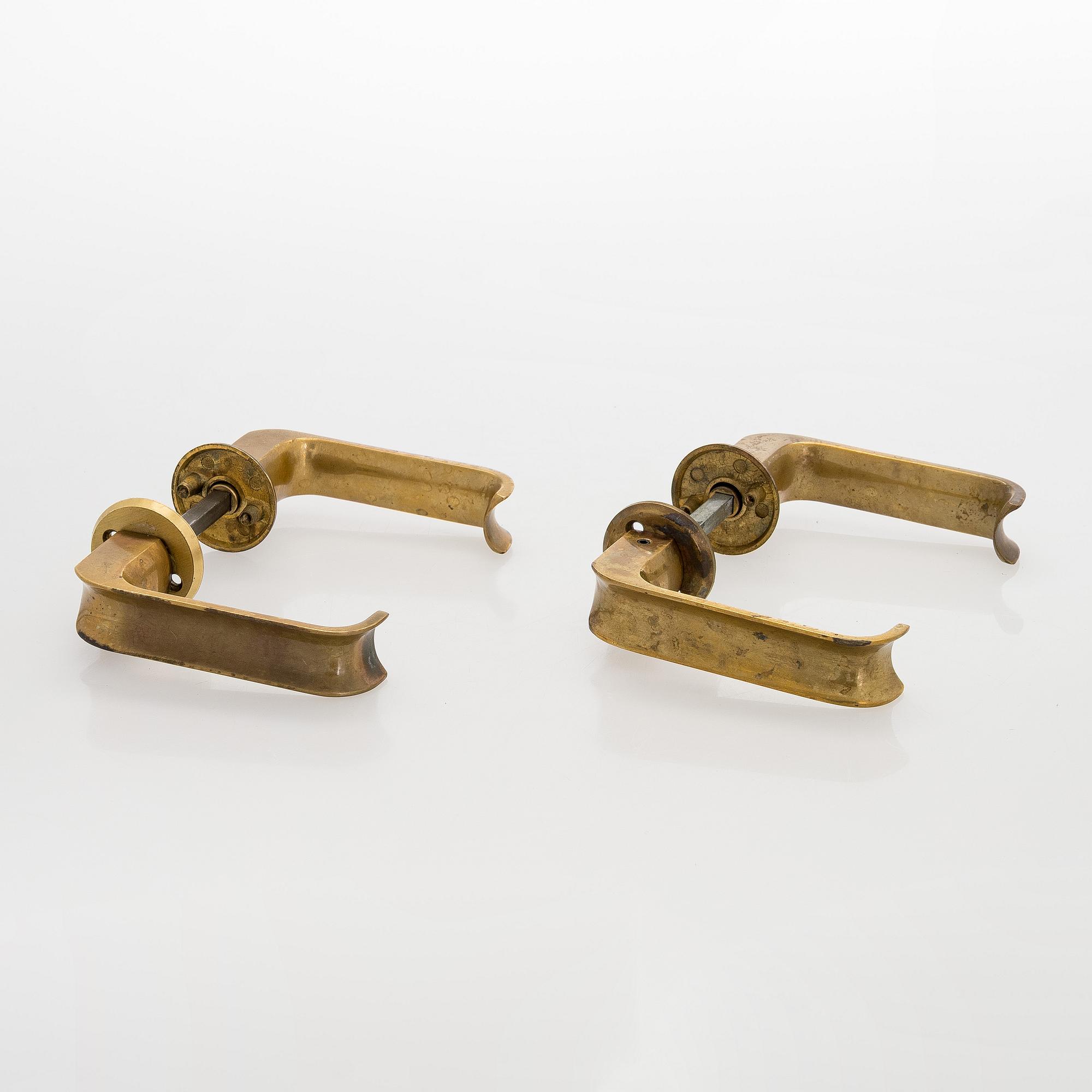 Ilmari Tapiovaara, Five pairs of door handles, for Oy Excelsior Ab (EXO), Designed 1981.