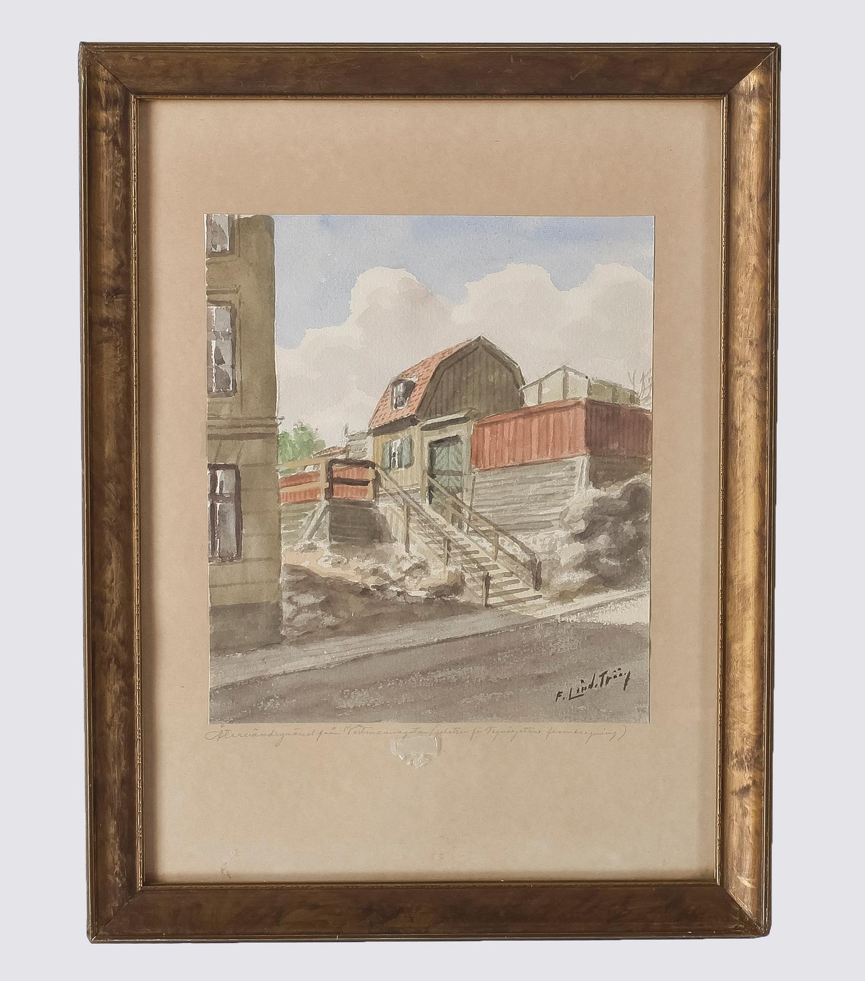 FRANS LINDSTRÖM, akvareller, 7st, Stockholmsvyer, signerade.