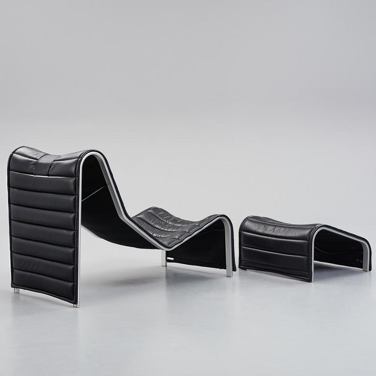 Eric Sigfrid Persson, a 'Flytande Design' lounge chair and ottoman from Möbelkultur AB, Sweden, post 1972.