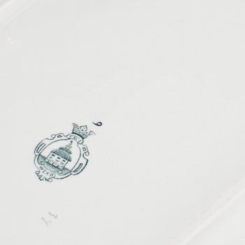 SERVISDELAR, 5 st, flintgods, "Wexiö guld", Gustavsberg, tidigt 1900-tal.