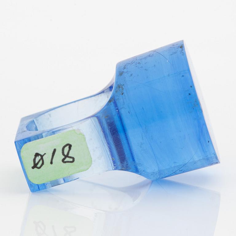 Siv Lagerström, three rings, acrylic plastic, 1970s.