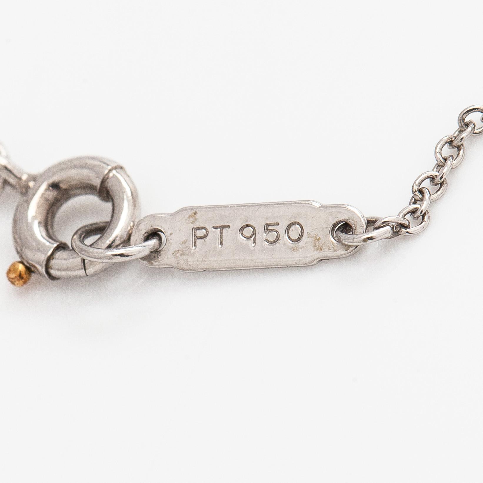 Tiffany & Co, kaulakoru, platinaa ja briljanttihiottu timantti.