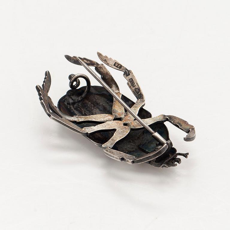 Brooch, beetle, silver, A. Tillander, Helsinki 1953.
