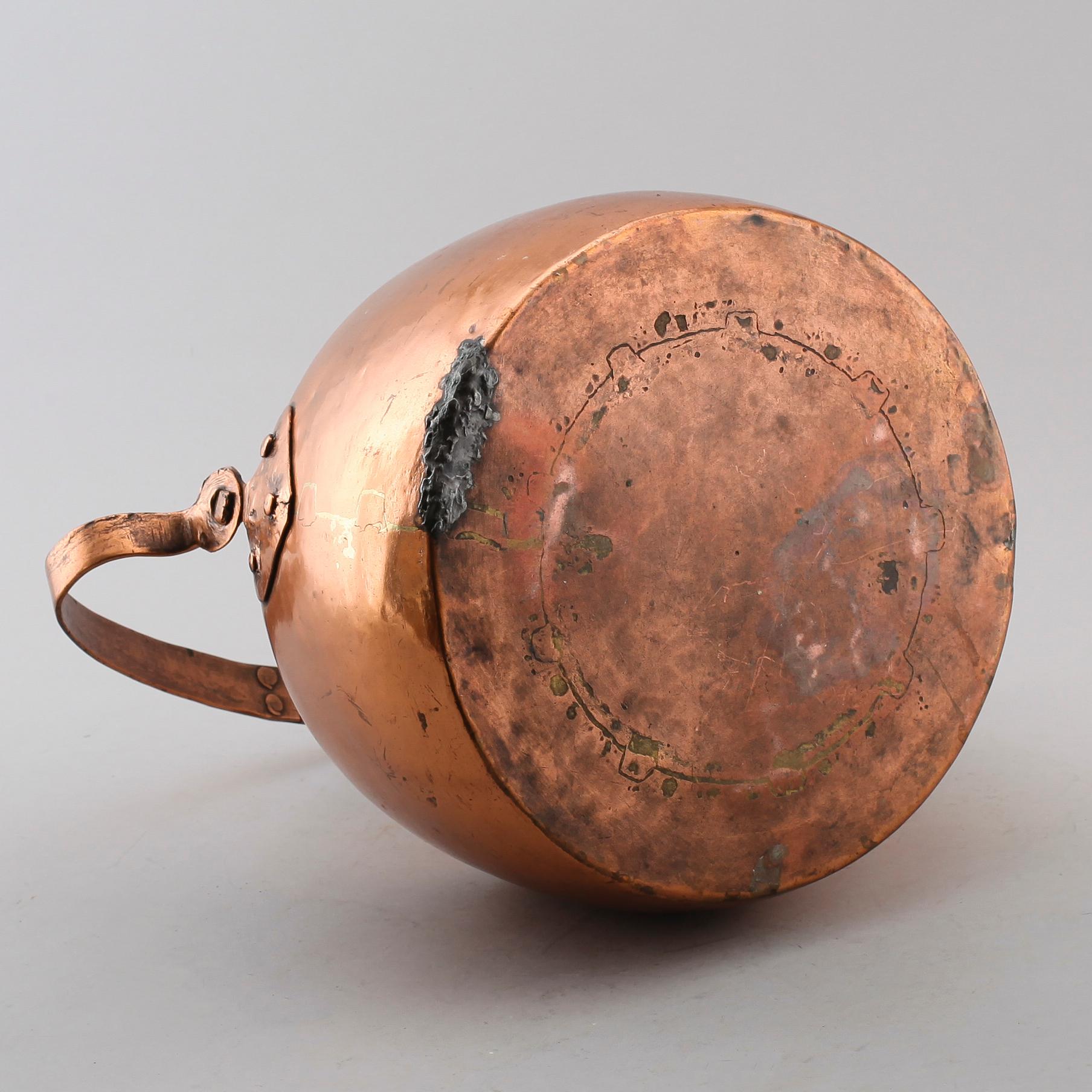 KAFFEKANNA, koppar, 1800-tal.