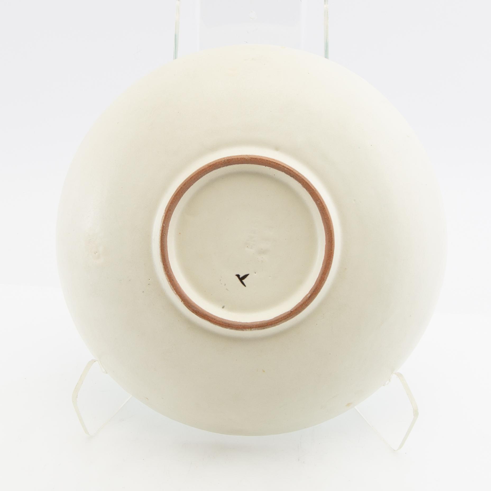 Anna-Lisa Thomson, Fruit bowl and dish Uppsala Ekeby mid-20th century stoneware.