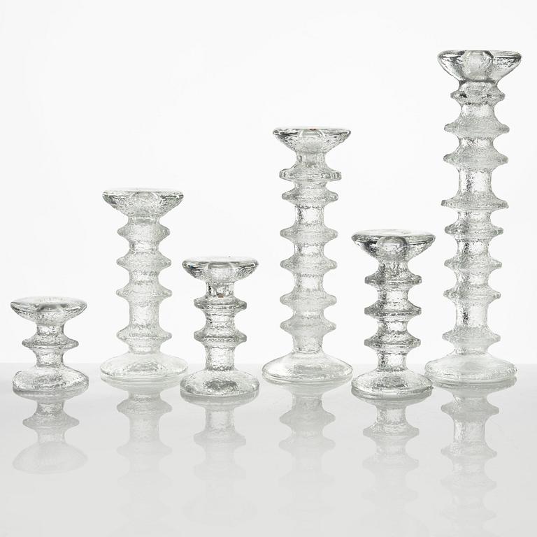 Timo Sarpaneva, ljusstakar, 16 st, glas, "Festivo", Iittala, Finland.