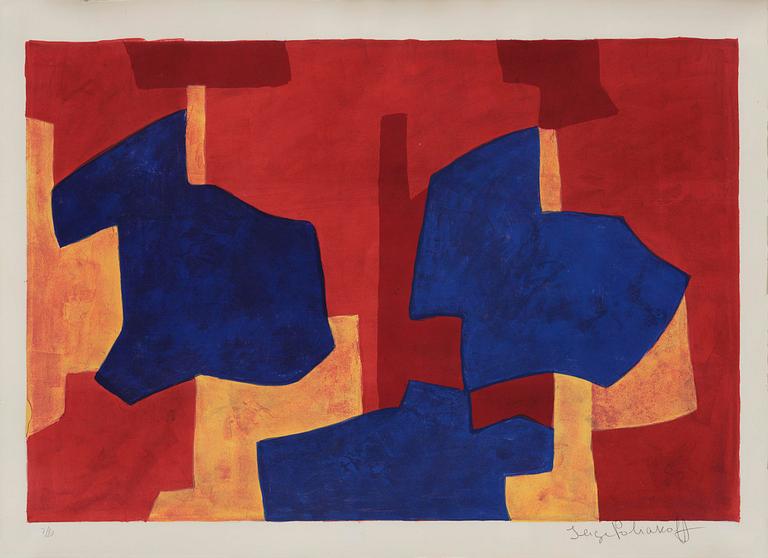 Serge Poliakoff, "Composition jaune, bleue et rouge".