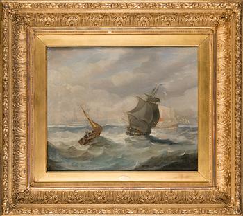 William Calcott Knell, oil on canvas, indistinct signature.