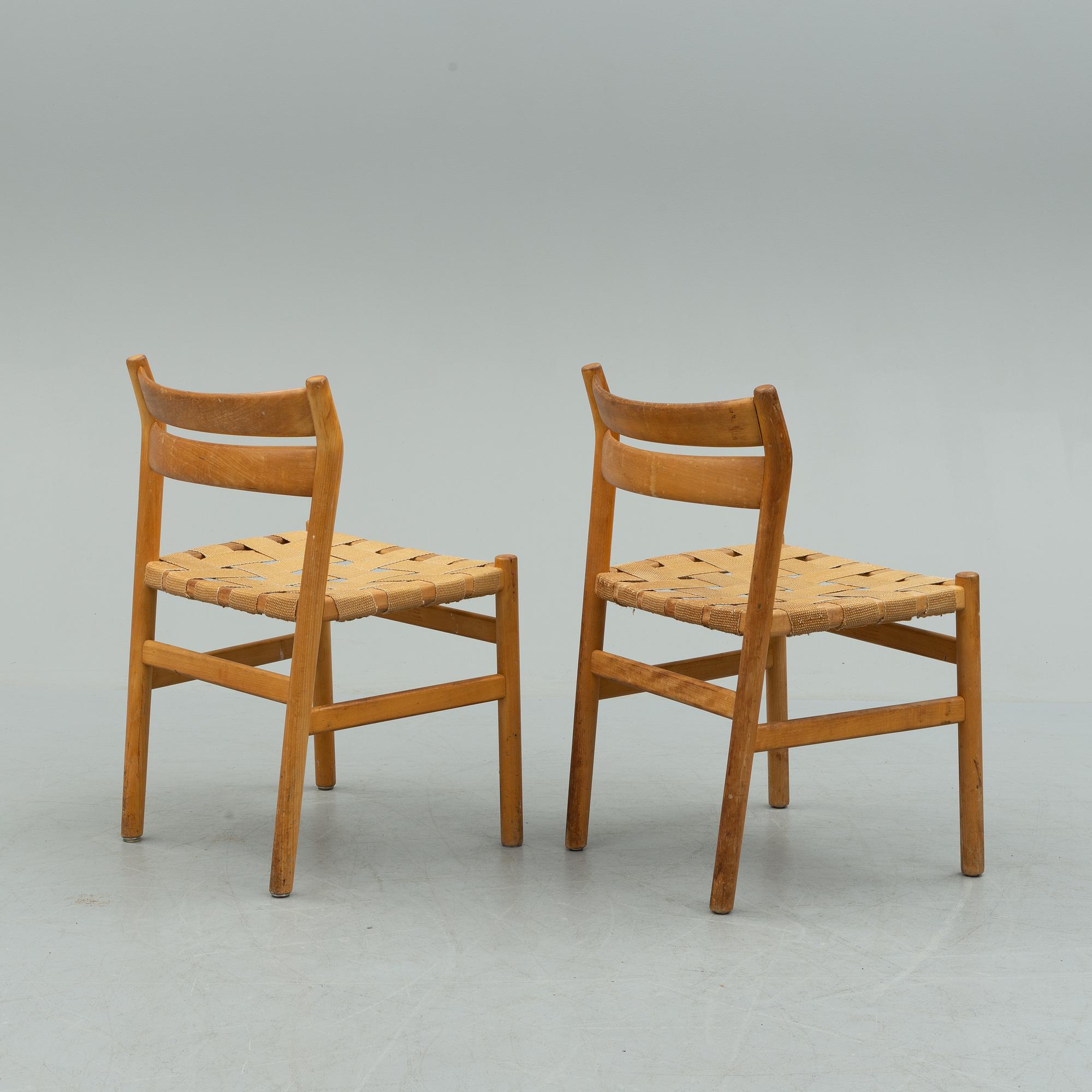 BØRGE MOGENSEN, nine beech chairs from C.M. Madsens Fabriker, Haarby, Denmark.