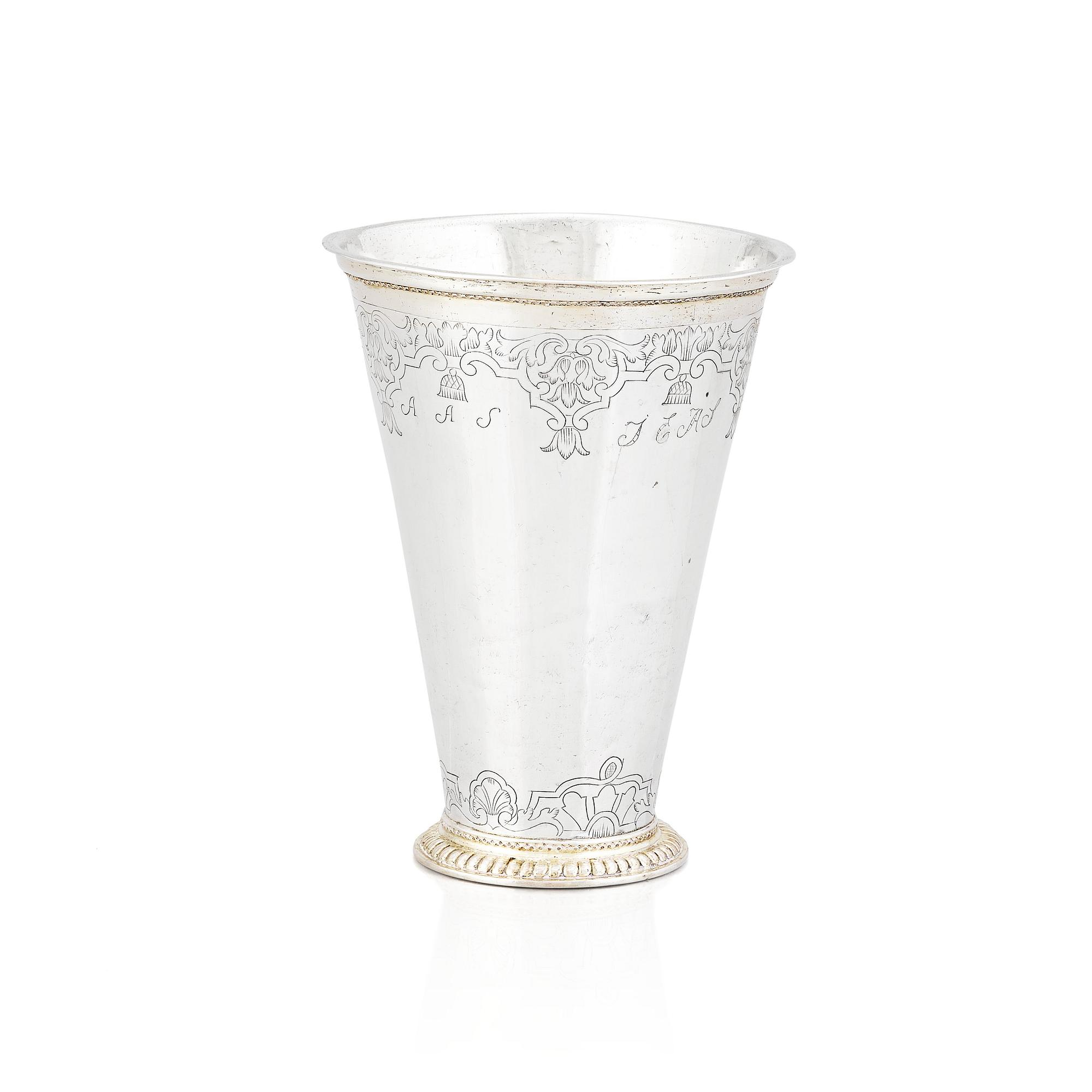 A Swedish early 18th century parcel-gilt silver beaker, mark of Erik Löfman (Uppsala 1690-1718 (1729).