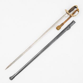 A Swedish cavalry officer's sword, 1893 pattern, with scabbard.