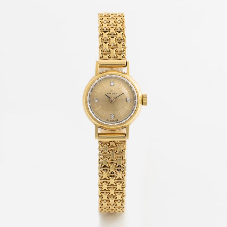 Omega, wristwatch, "Diamond Dial", 18K gold, 19 mm.