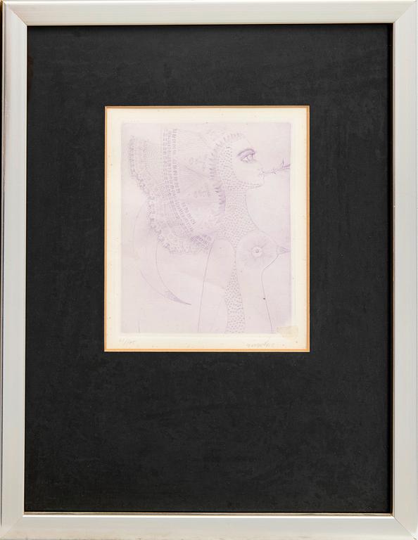 Max Walter Svanberg,  drypoint signed and dated 51 1/15 and 61/145.
