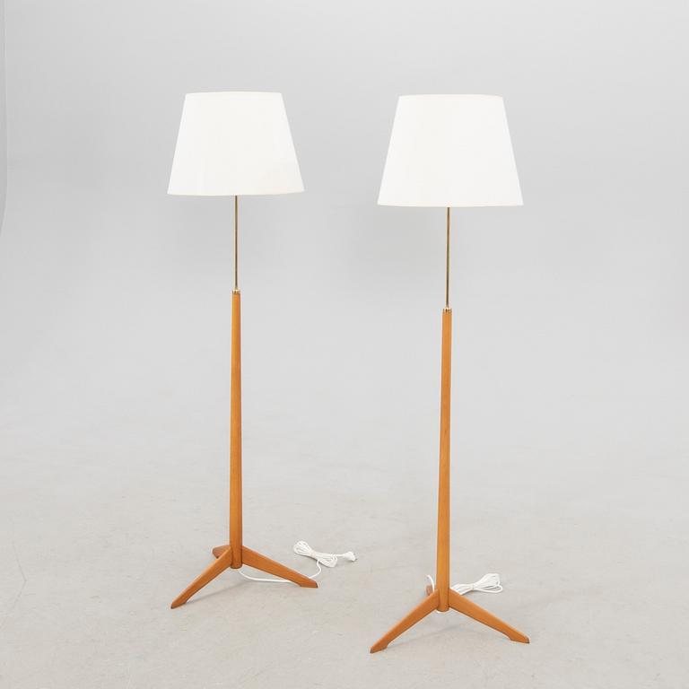 Floor lamps, a pair, model G-34, Bergboms, Swedish Modern, 1950s.