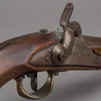 SLAGLÅSPISTOL MED LADDSTOCK, 1800-TAL.