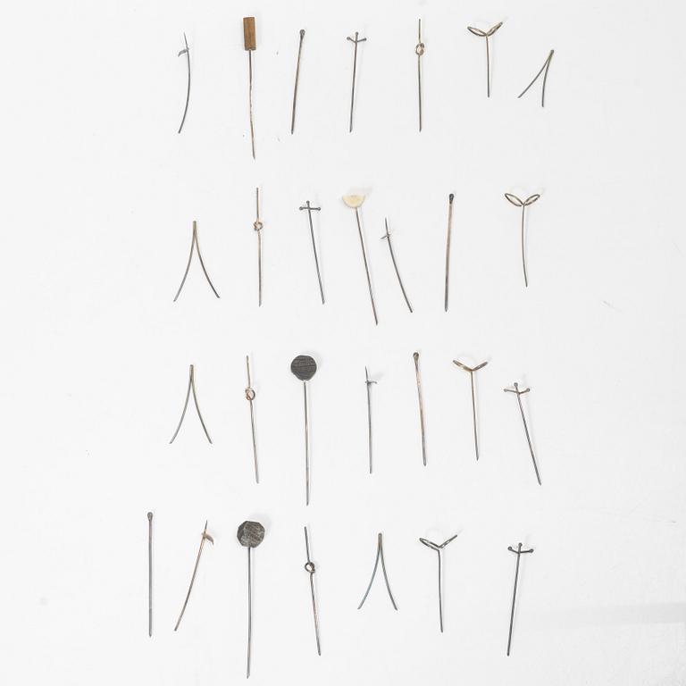 Cocktailpinnar, 28 st, silver, från Lod, Stockholm, 2000-tal.