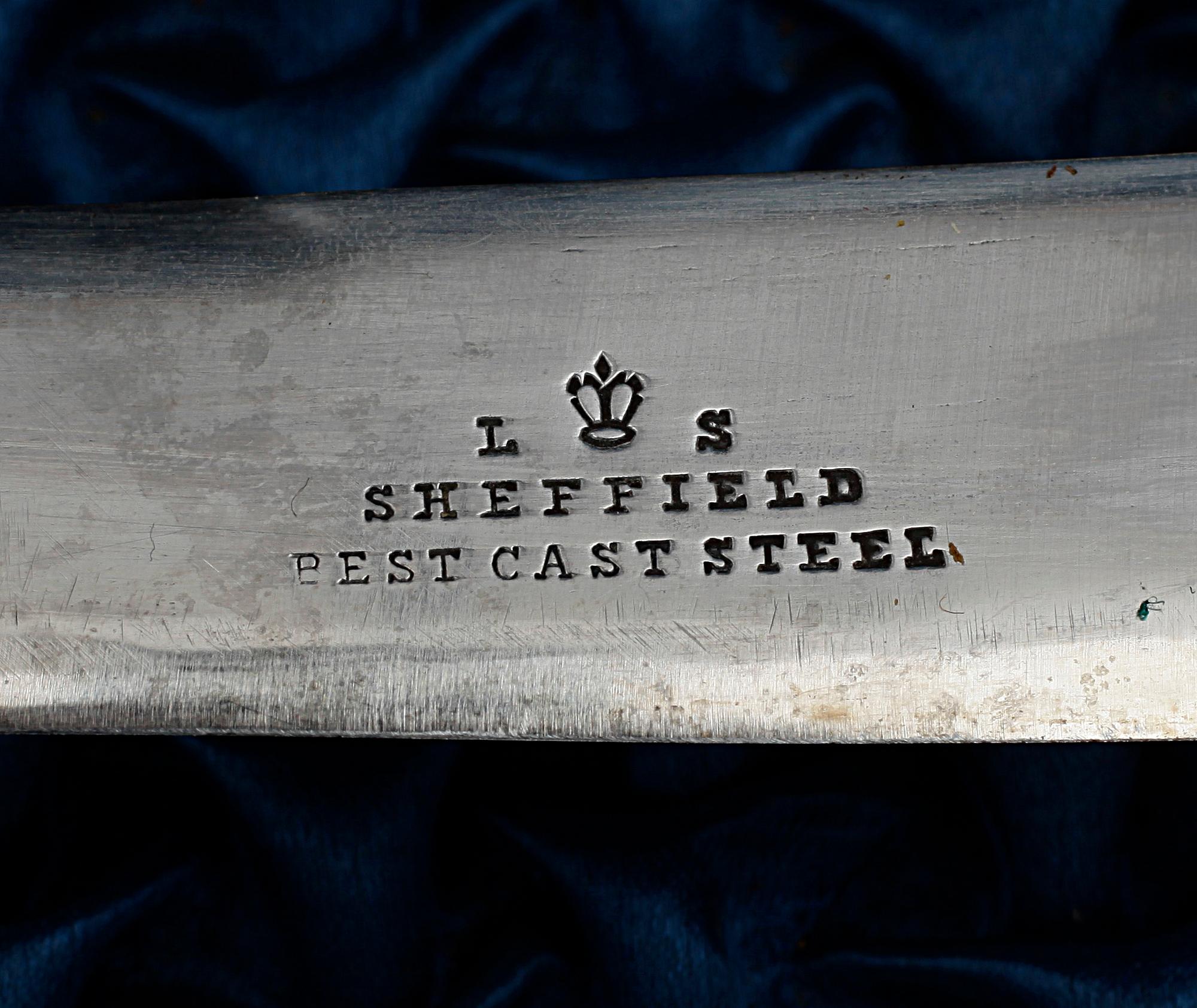 UPPLÄGGNINGSBESTICK, 7 delar, pläter, Sheffield, England. 1900-talets första hälft.