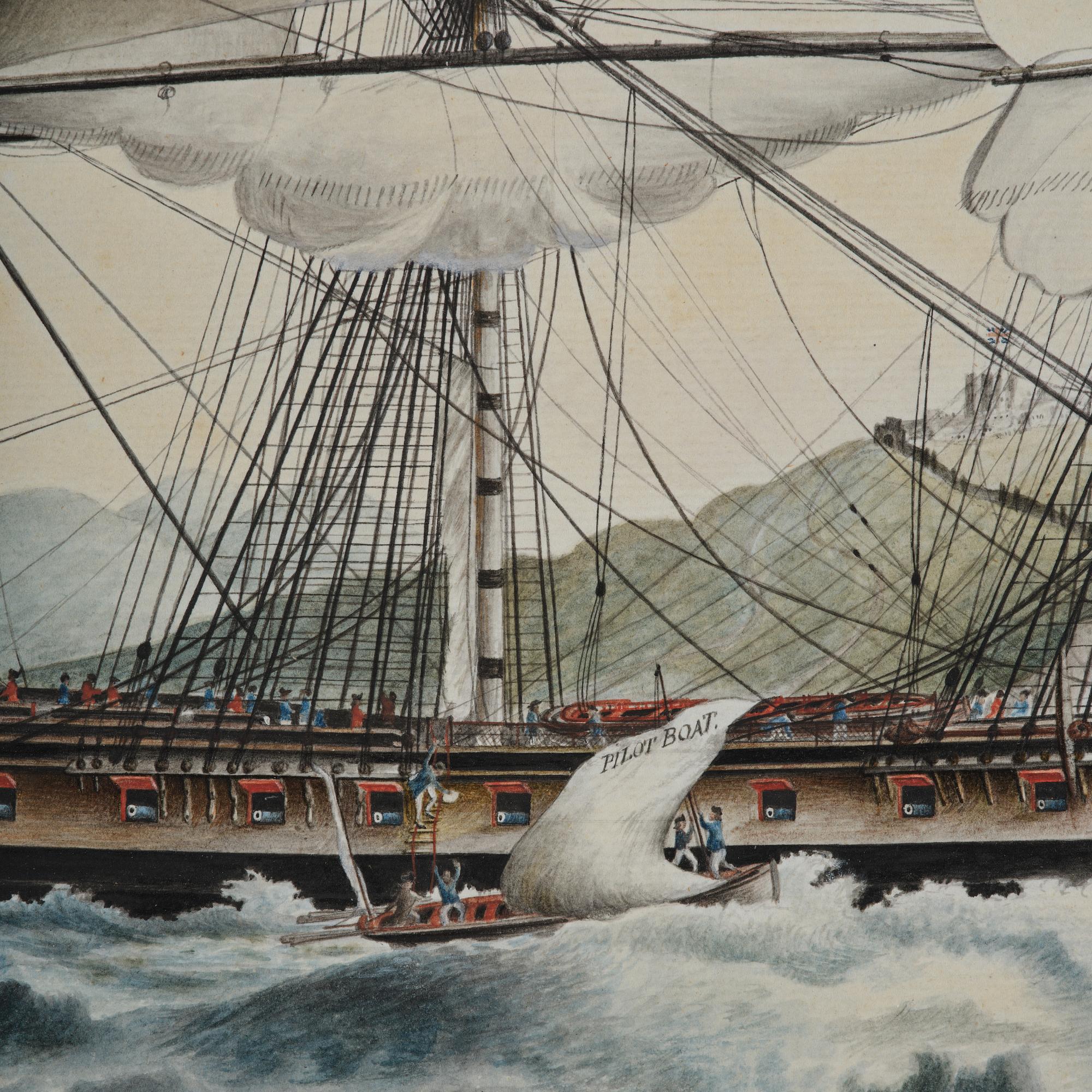 R Freeman, 17th/18th century  The frigate "Dutton" at Dover.