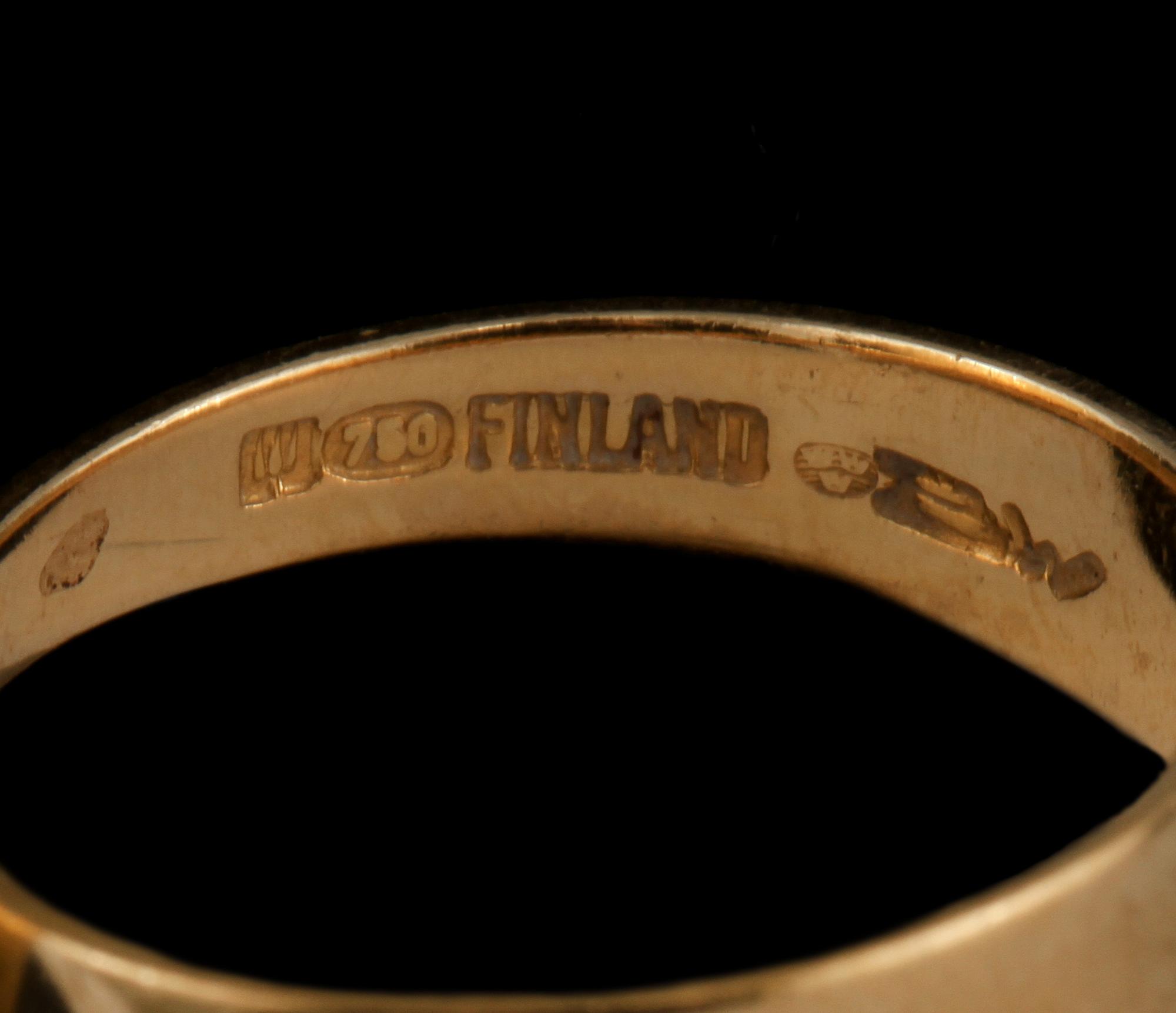 RING, 18k guld, Björn Weckström, Lapponia, Finland. Vikt 8 g.