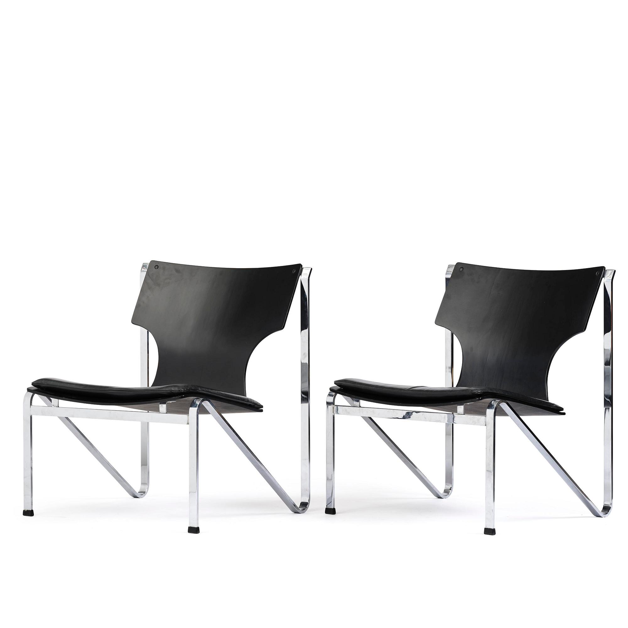 Sigurd Persson, a rare pair of armchairs, Åry Stålmöbler, Örsjö, 1960s.