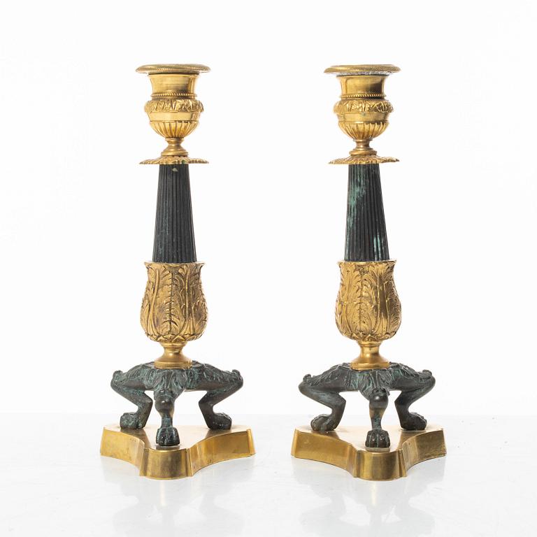 Candelabra, a pair. Late Empire style, late 19th century.