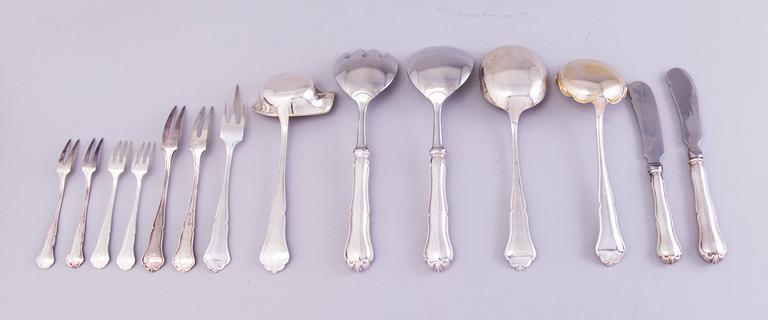 A 98-piece set of 'Chippendale' silver cutlery for Kultakeskus, Hämeenlinna, Finland 1960's.